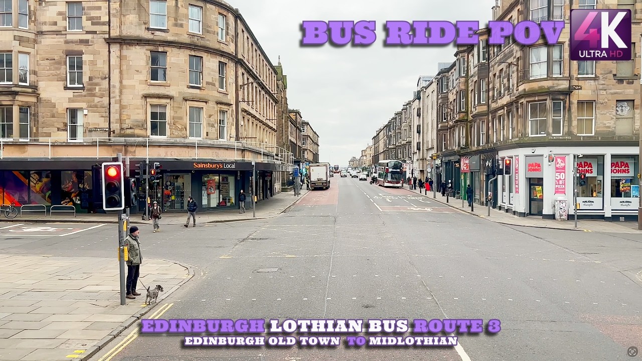 Edinburgh Old Town to Midlothian | Edinburgh | Scotland | Lothian Bus Route 3 | Bus Ride POV 4K
