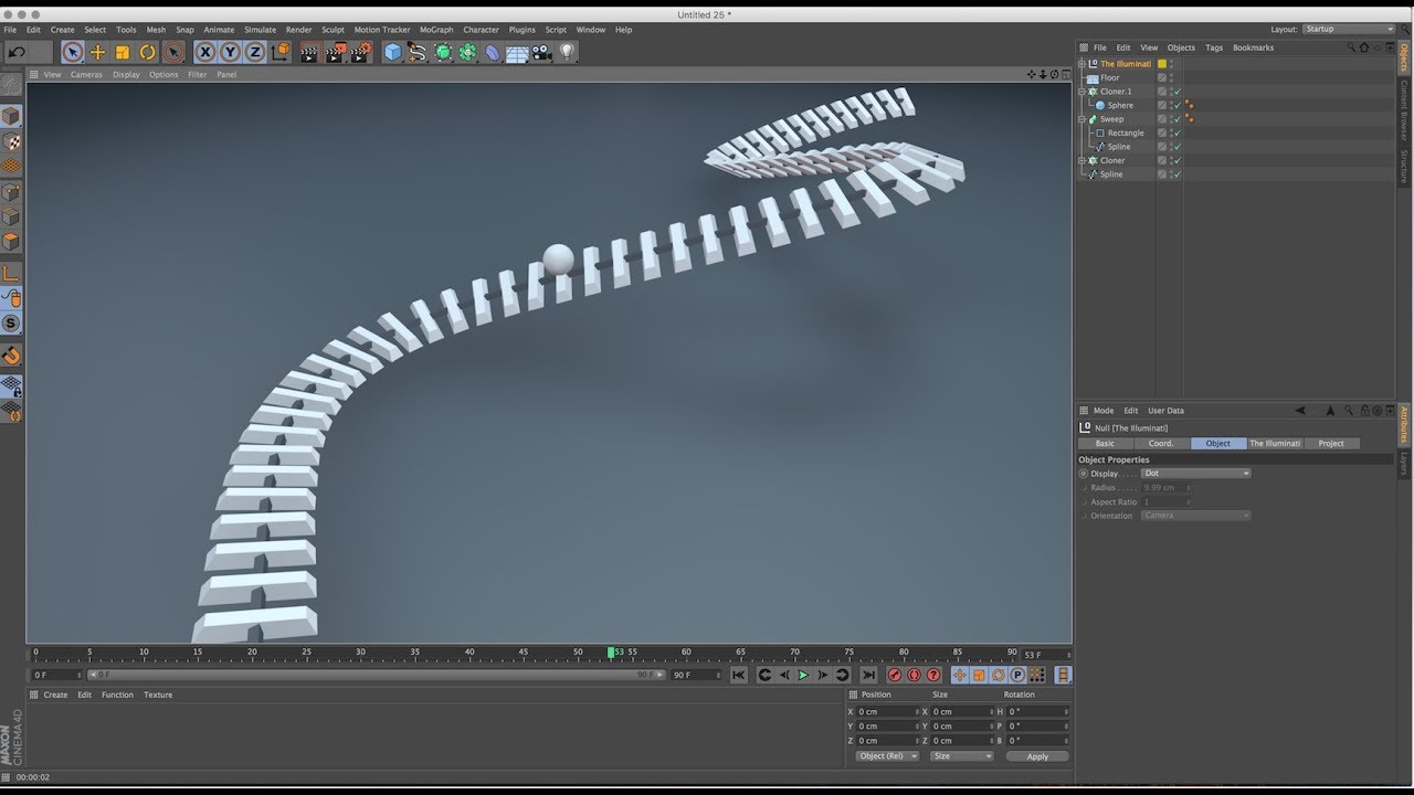 Using Spline on Clone with Step Distribution in (Cinema 4D Tutorial)