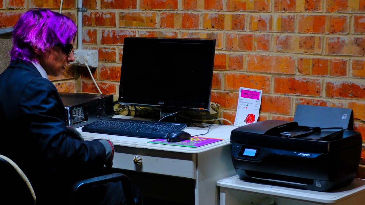 Angry Office Man's Faulty Computer Setup Rampage