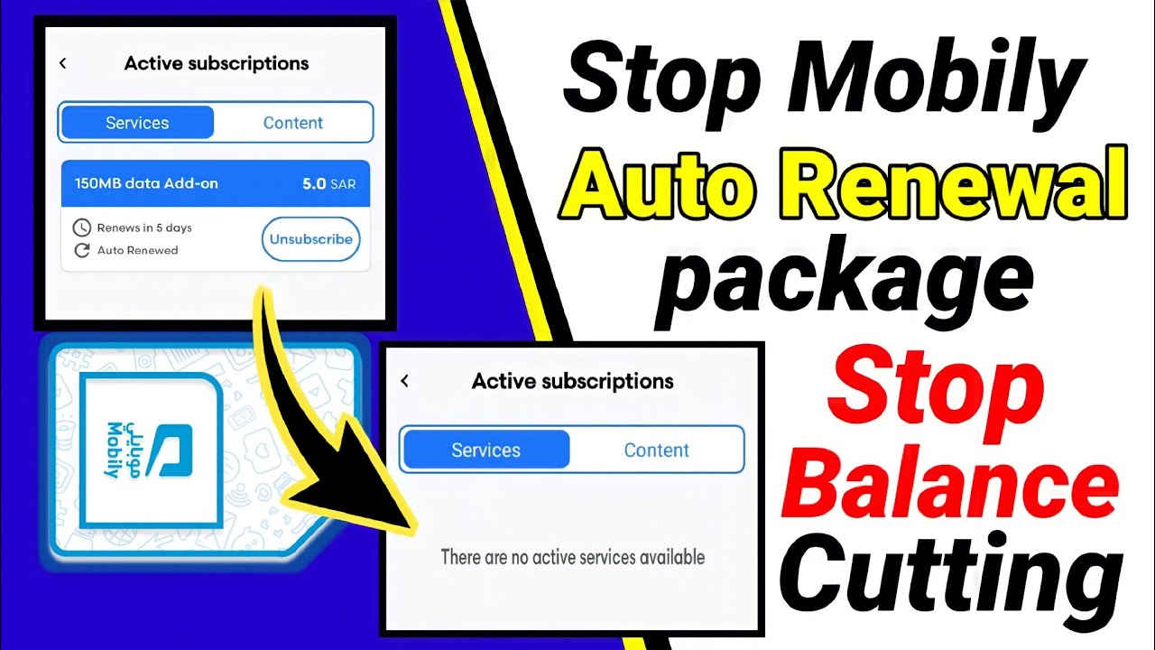 mobily sim auto renewal package stop