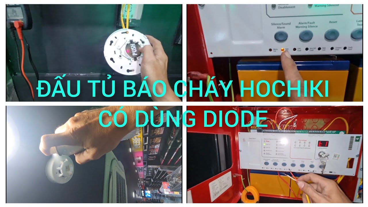 Lắp đặt tủ báo cháy Hochiki HCV-4, (P4) đấu tủ có dùng diode