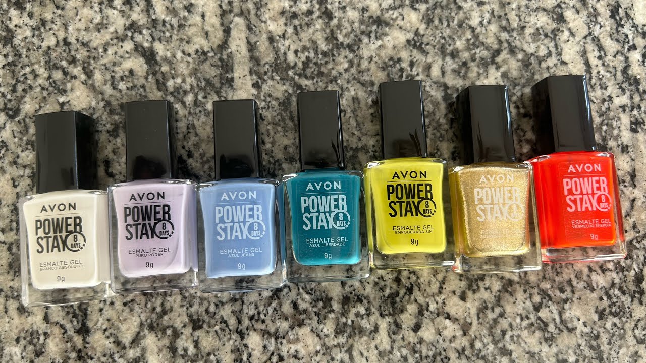 Alguns esmaltes da nova coleção avon power stay