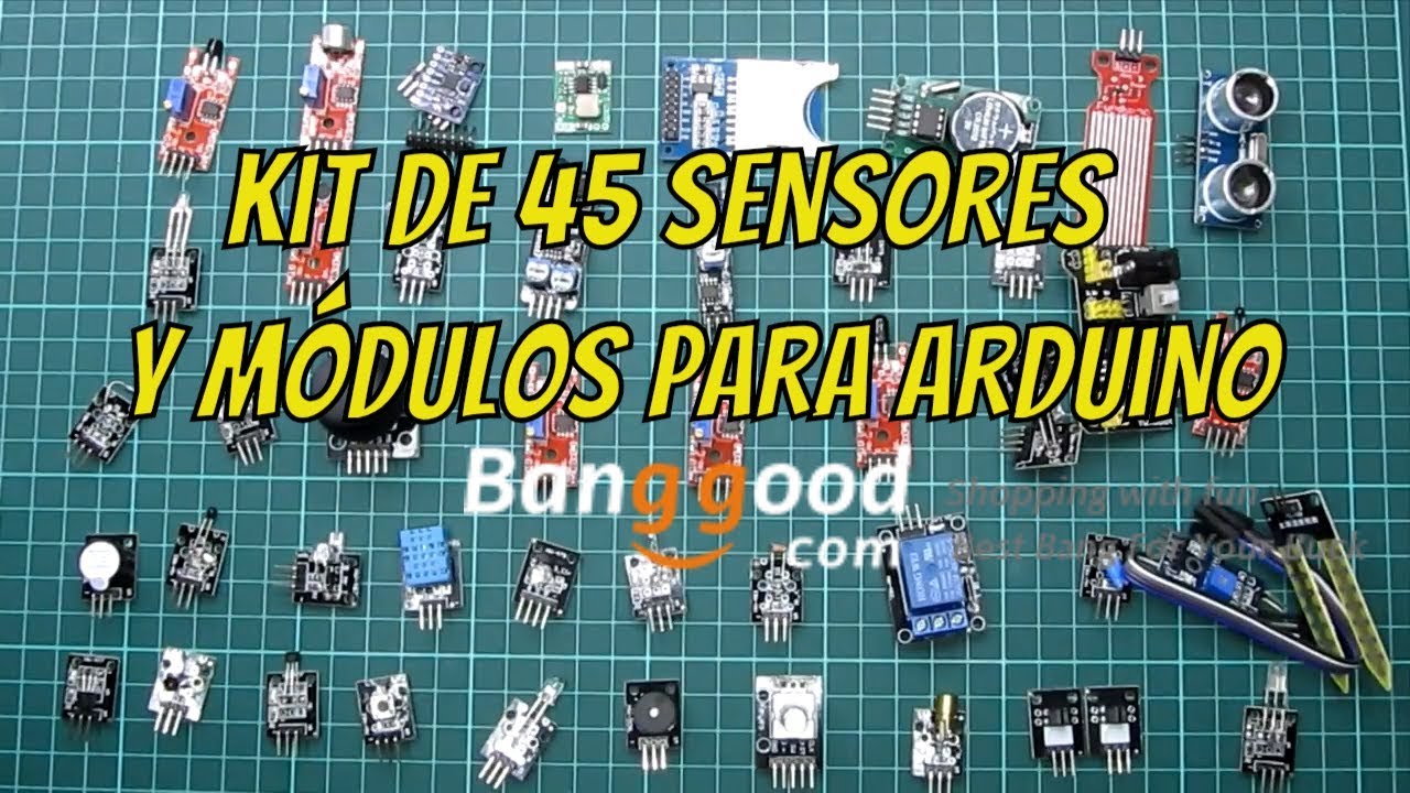 Review Kit de 45 sensores y módulos para arduino de la mano de banggood.com