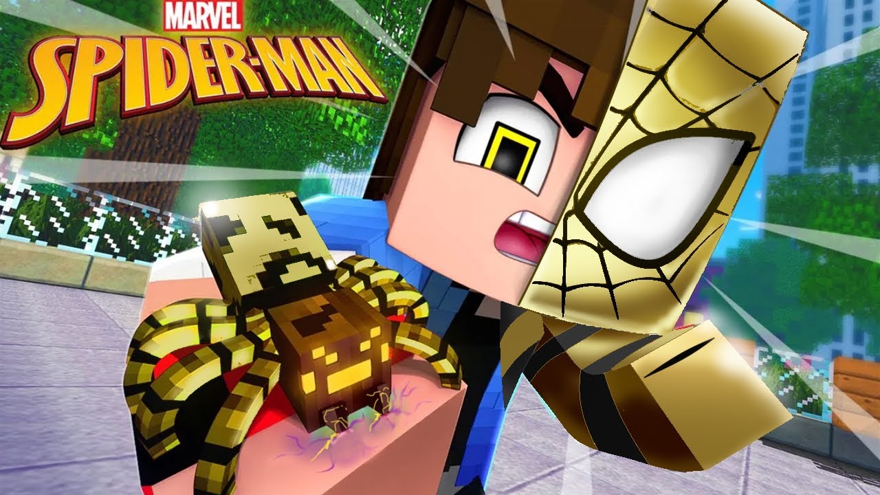 Minecraft : Homem Aranha GOLD - TREVOR é Picado por uma Aranha RADIOATIVA e GANHOU PODERES !  🕷️ 1