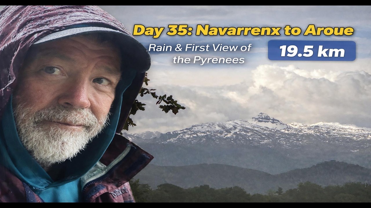 Day 35: Navarrenx to Aroue – Rain, Mountains & the Pyrenees Appear (19.5 km)