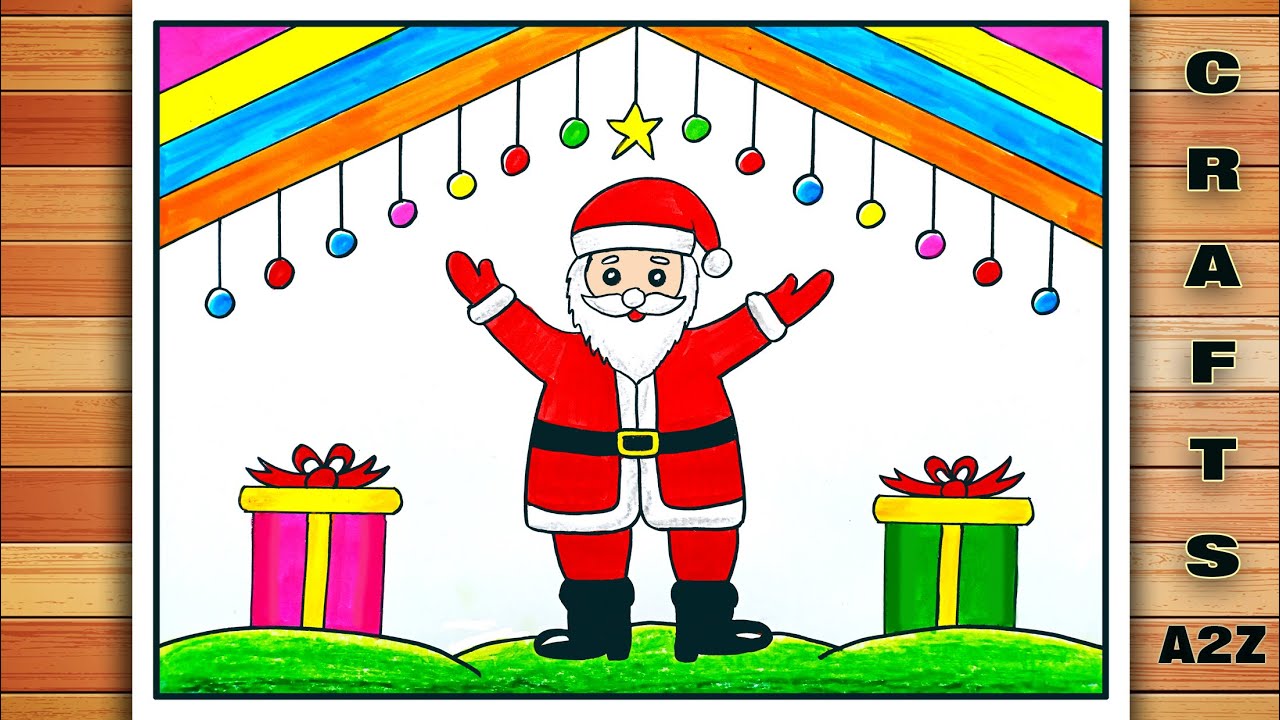Christmas Drawing Easy | Christmas Drawing Easy | Christmas Painting | Christmas Tree Drawing