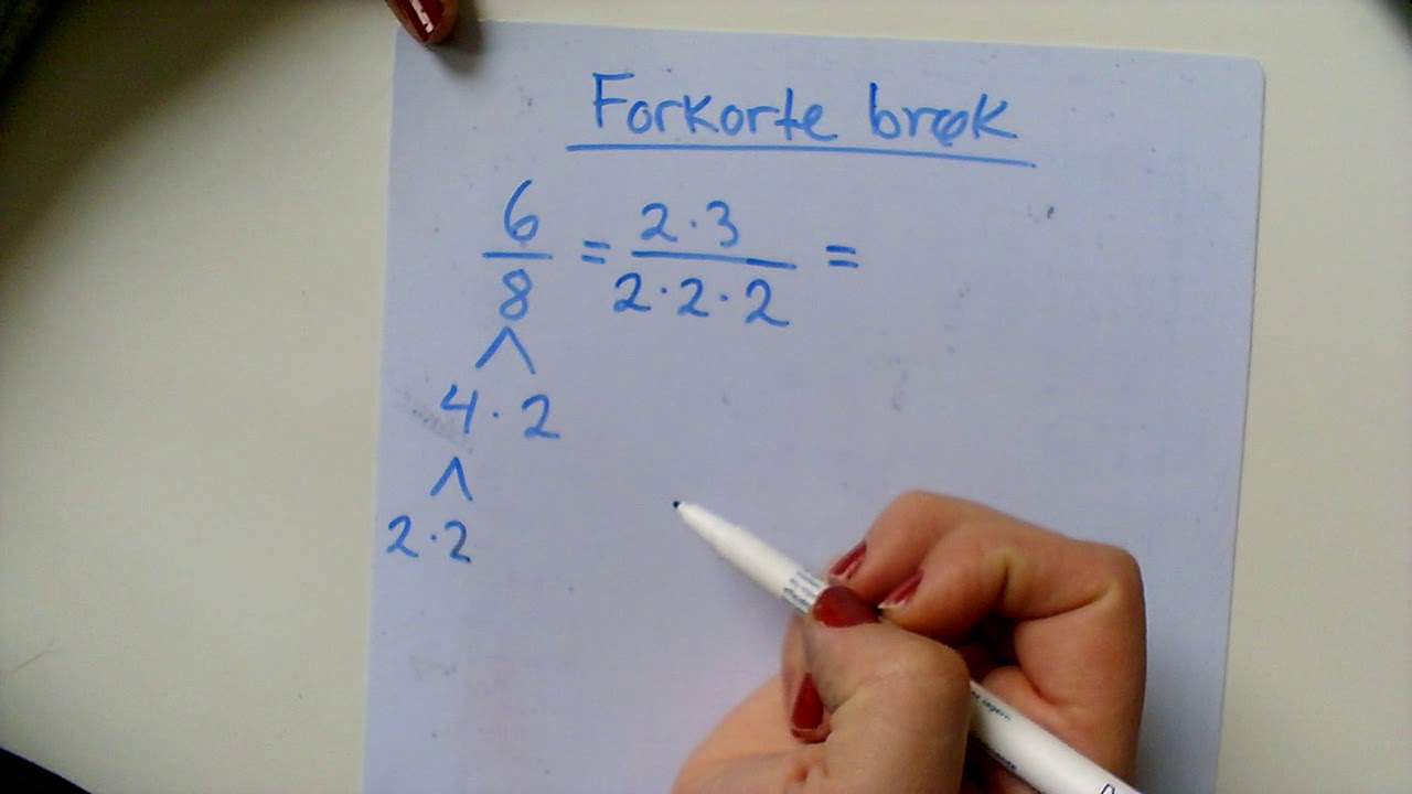 Forkorte brøk med faktorisering