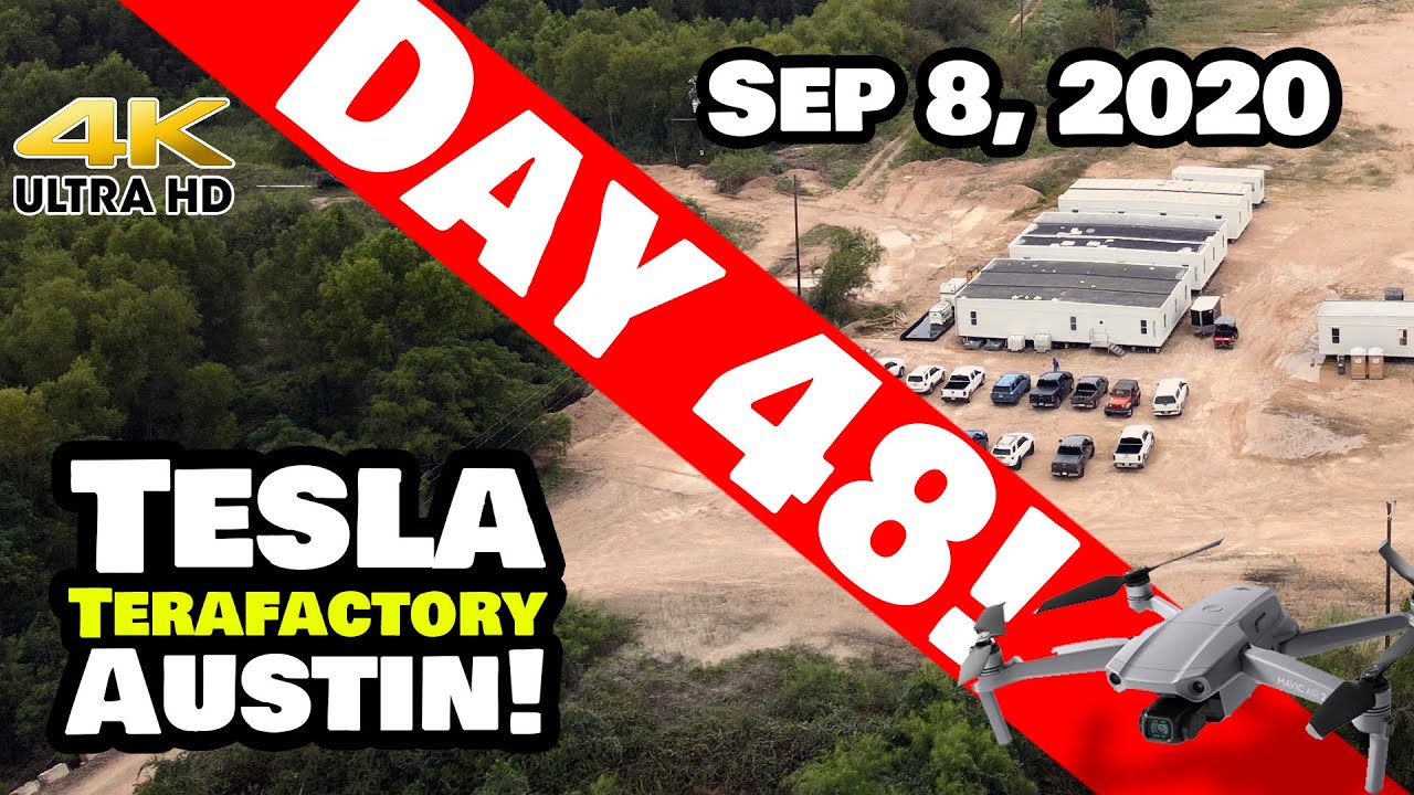 Tesla Gigafactory Austin 4K  Day 48 - 9/8/20 - Tesla Terafactory Austin Texas - Back to Progress!