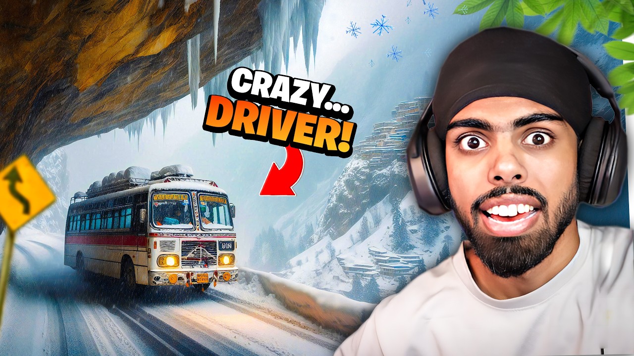 DRIVING BUS ON SNOW MOUNTAINS...
