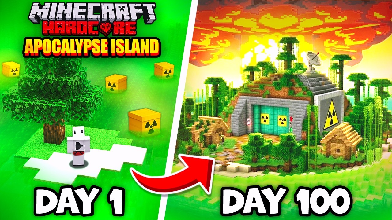 Ich habe mich 100 Tage auf einer APOKALYPSE-INSEL in Minecraft Hardcore eingesperrt