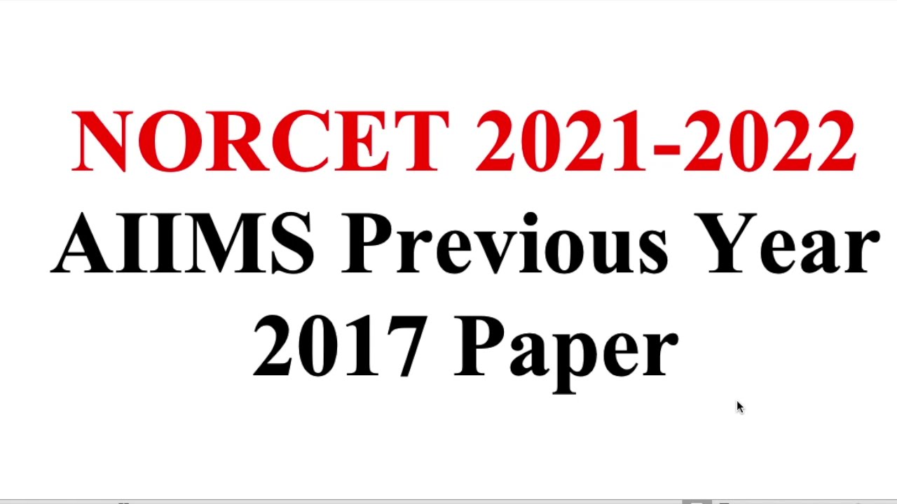AIIMS NORCET 2021-2022  AIIMS |AIIMS  Nursing Officer Solved Question Paper of 2017| Part -1st
