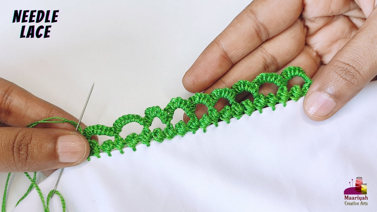 Border Lace using Needle and Thread | Sui aur Dhage se Border Lace Banaye     - 468