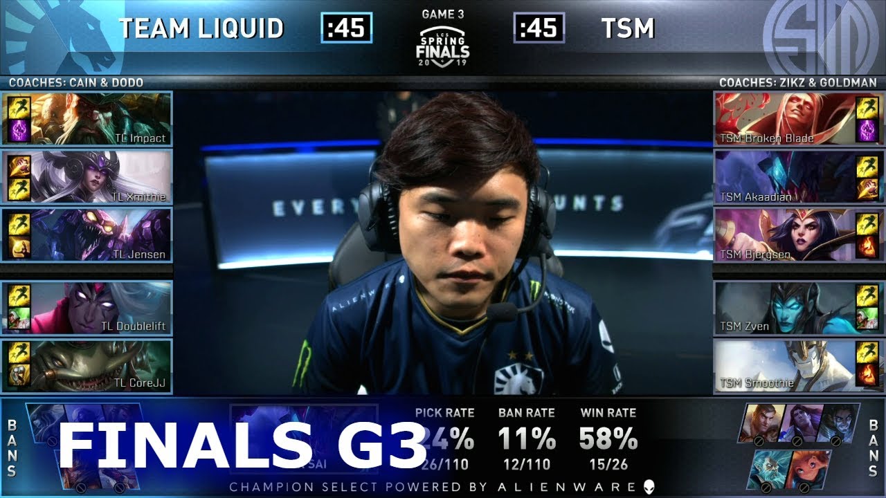 TL vs TSM - Game 3 | Finals S9 LCS Spring 2019 | Team Liquid vs TSM G3