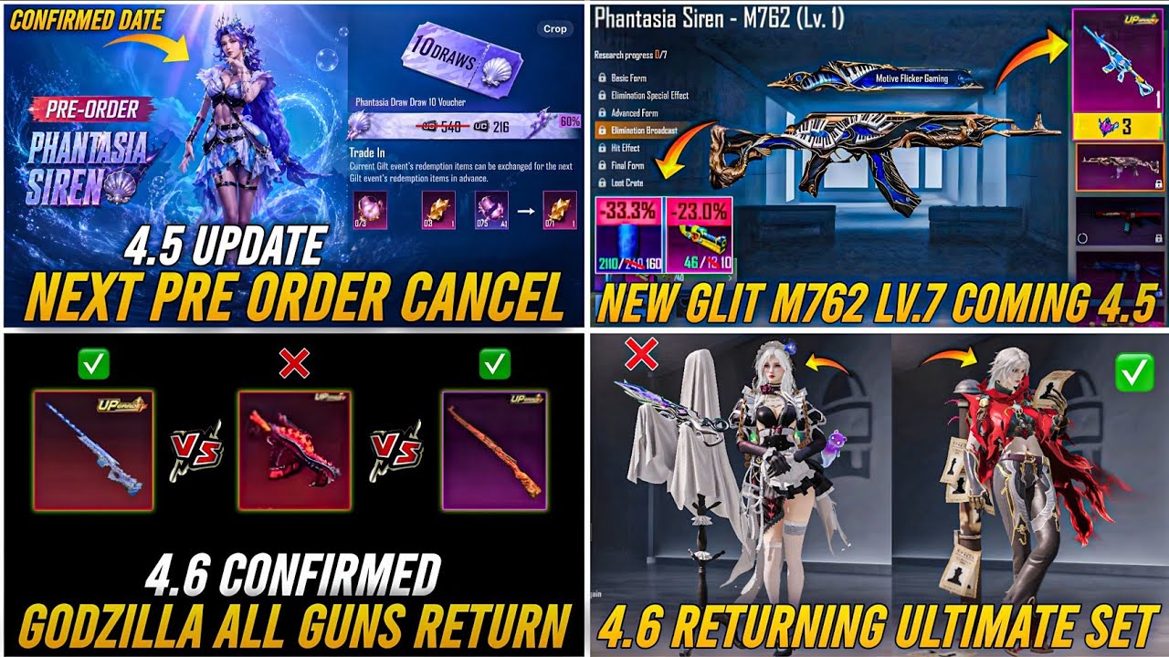 🔴 NEXT ULTIMATE SET 4.5 🔥😱 NEW M762 & TIDAL M416 COMING 4.5 🤯 4.6 RETURNING ULTIMATE SET💯BGMI LEAKS