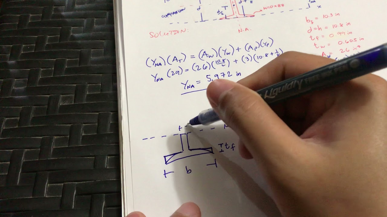 Solving Location of Neutral Axis and Centers of Compression and Tension Side for Built - Up Sections