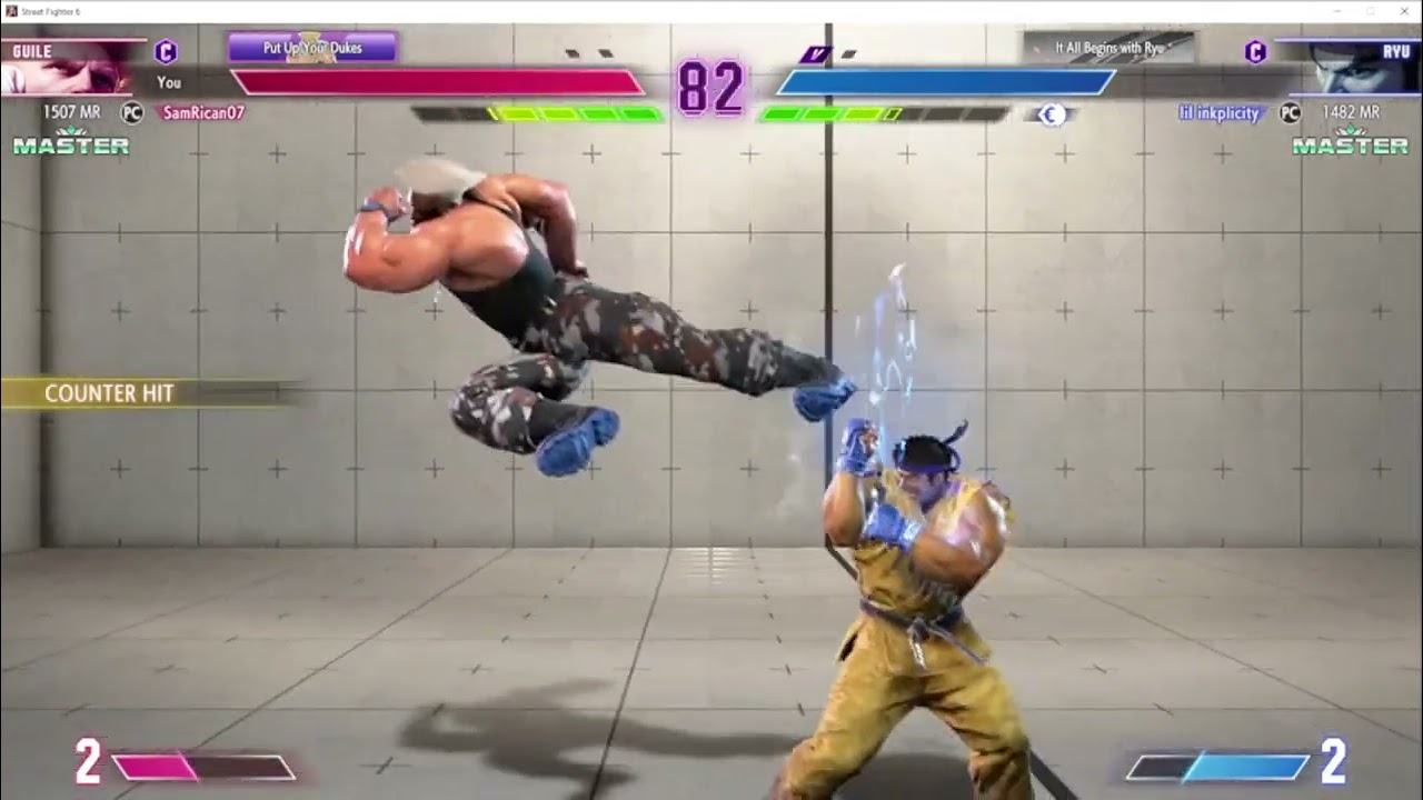 Me (Guile) vs lil Inkplicity (Ryu)
