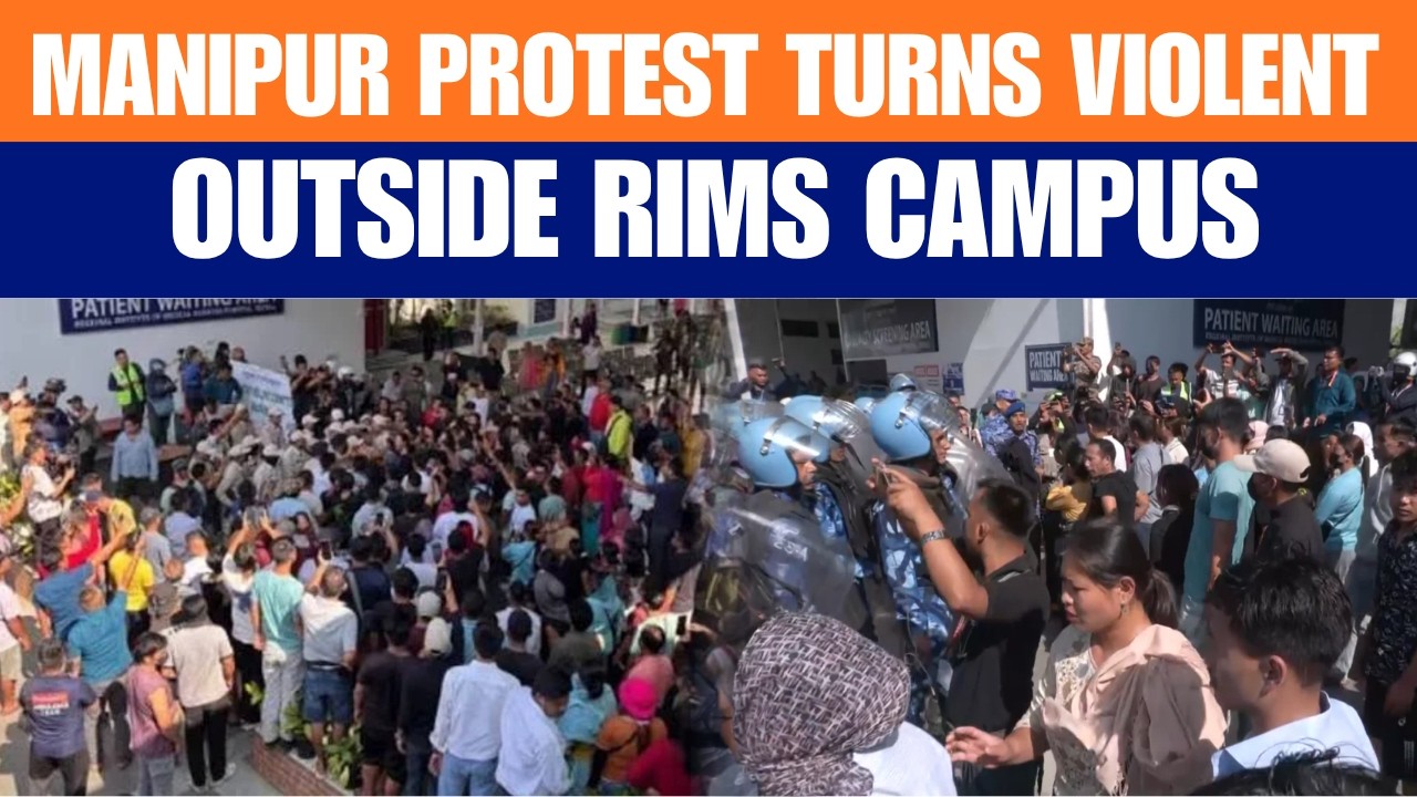 Manipur Protest Turns Tense: Police Use Tear Gas, Lathi Charge Near RIMS Campus in Imphal | News9