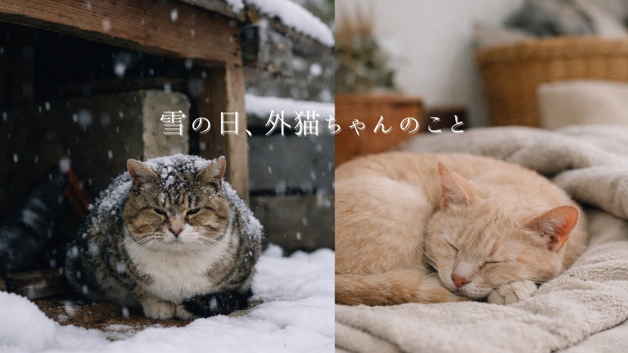 雪の日、外で暮らす猫ちゃんはどうしてるんだろう。