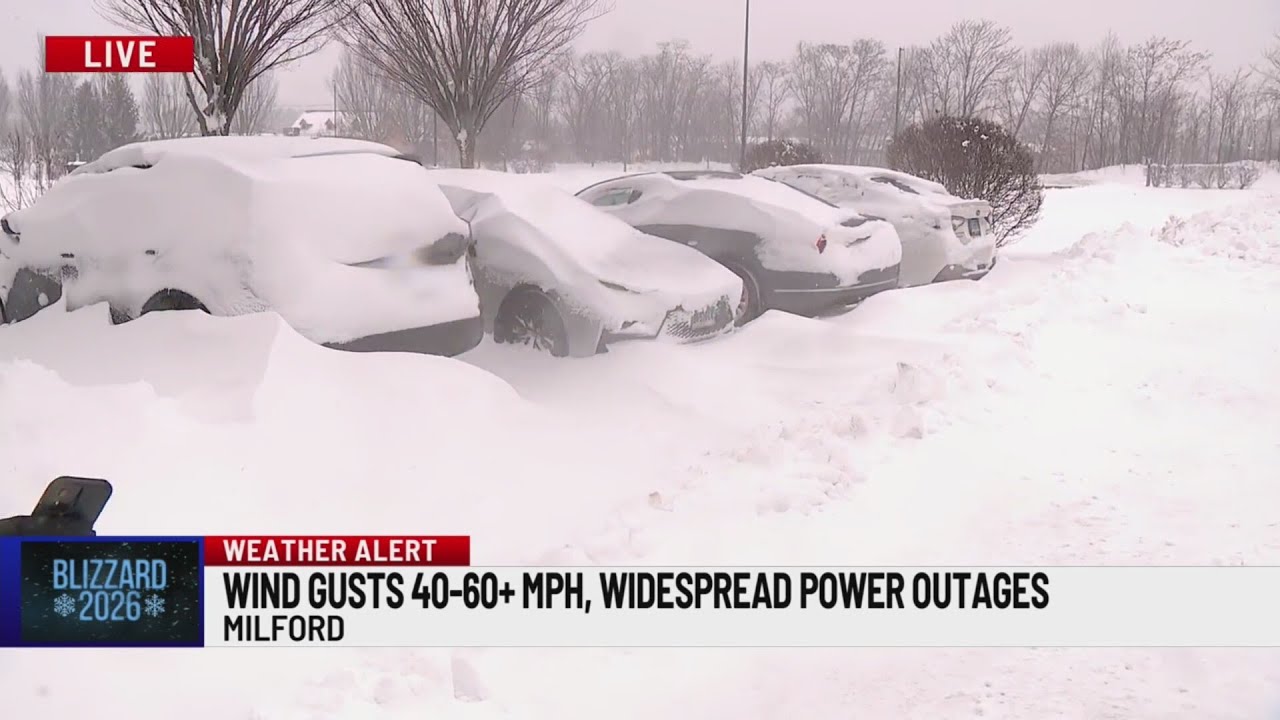 Snow continues to fall in Milford