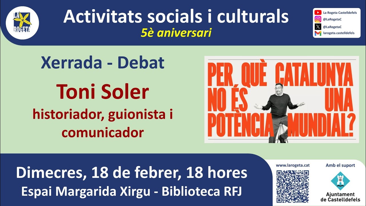Activitat extraordinària 5è aniversari de La Rogeta (Video XD050) - Presentació xerrada Toni Soler