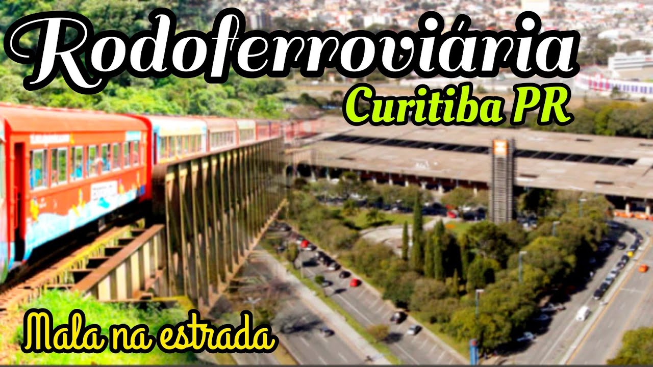Rodoferroviária de Curitiba. Guichês, plataformas e a estação Ferroviária.