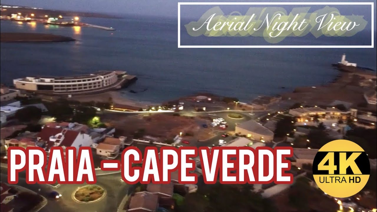 CAPE VERDE/CABO VERDE AFRICA: PRAIA AERIAL VIEW AT NIGHT #drone #dji