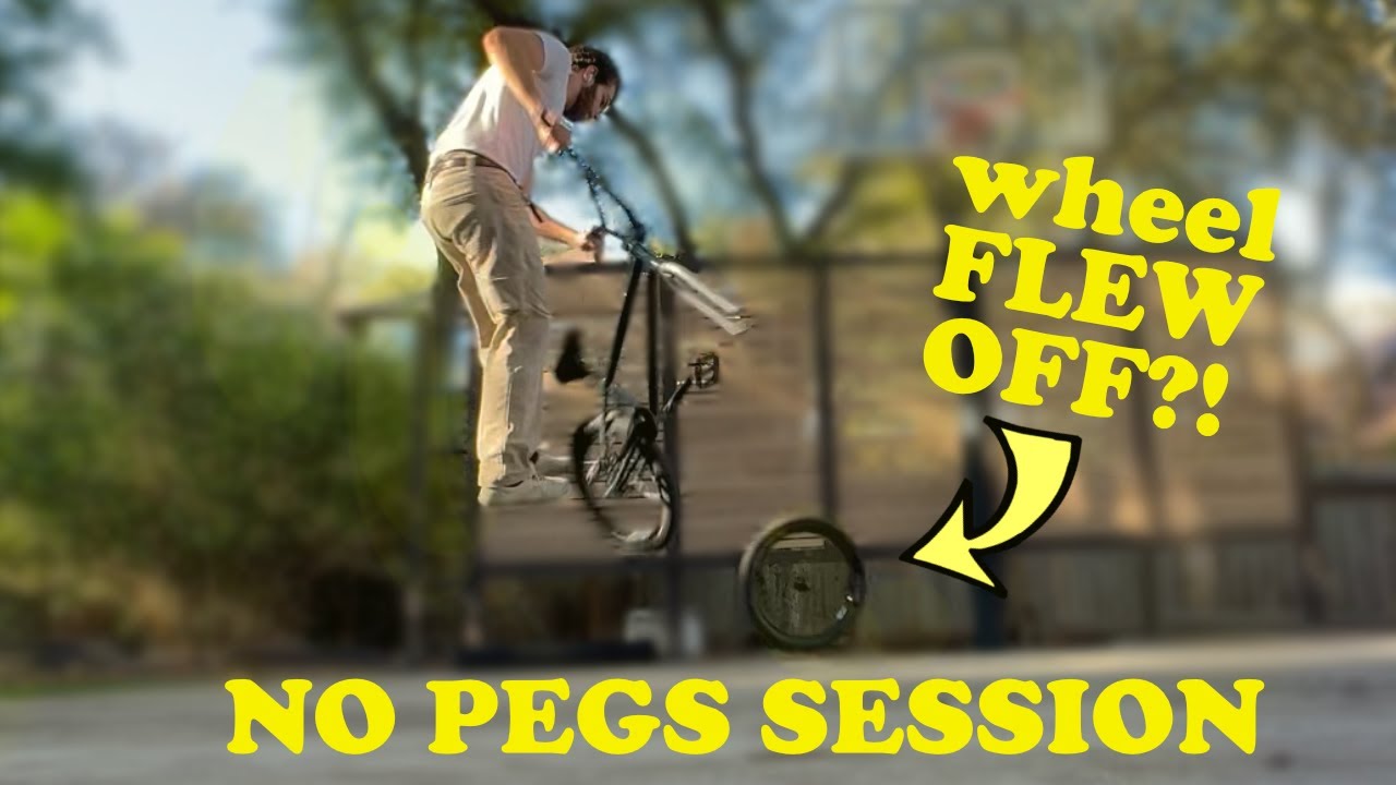 pegs off ride and my wheel FLEW OFF! | ambient bmx backyard quick session