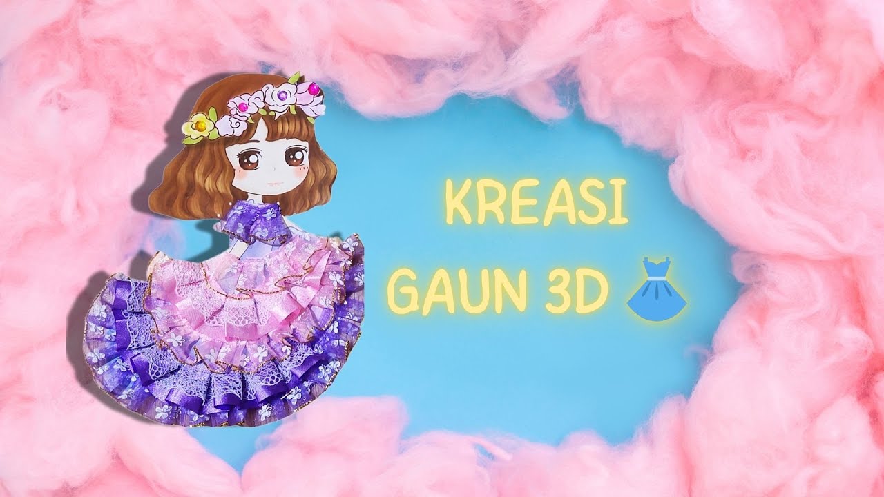 👑 Boneka Kertas Pakai Gaun 3D! | Kreasi Tempel Manik-Manik Cantik ✨