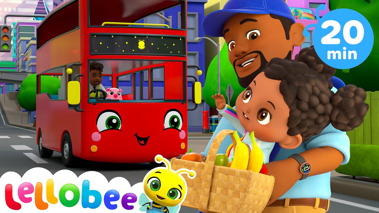 Wheels On The Bus Go Round and Round! | Kids Tunes! - Lellobee Sing and Dance
