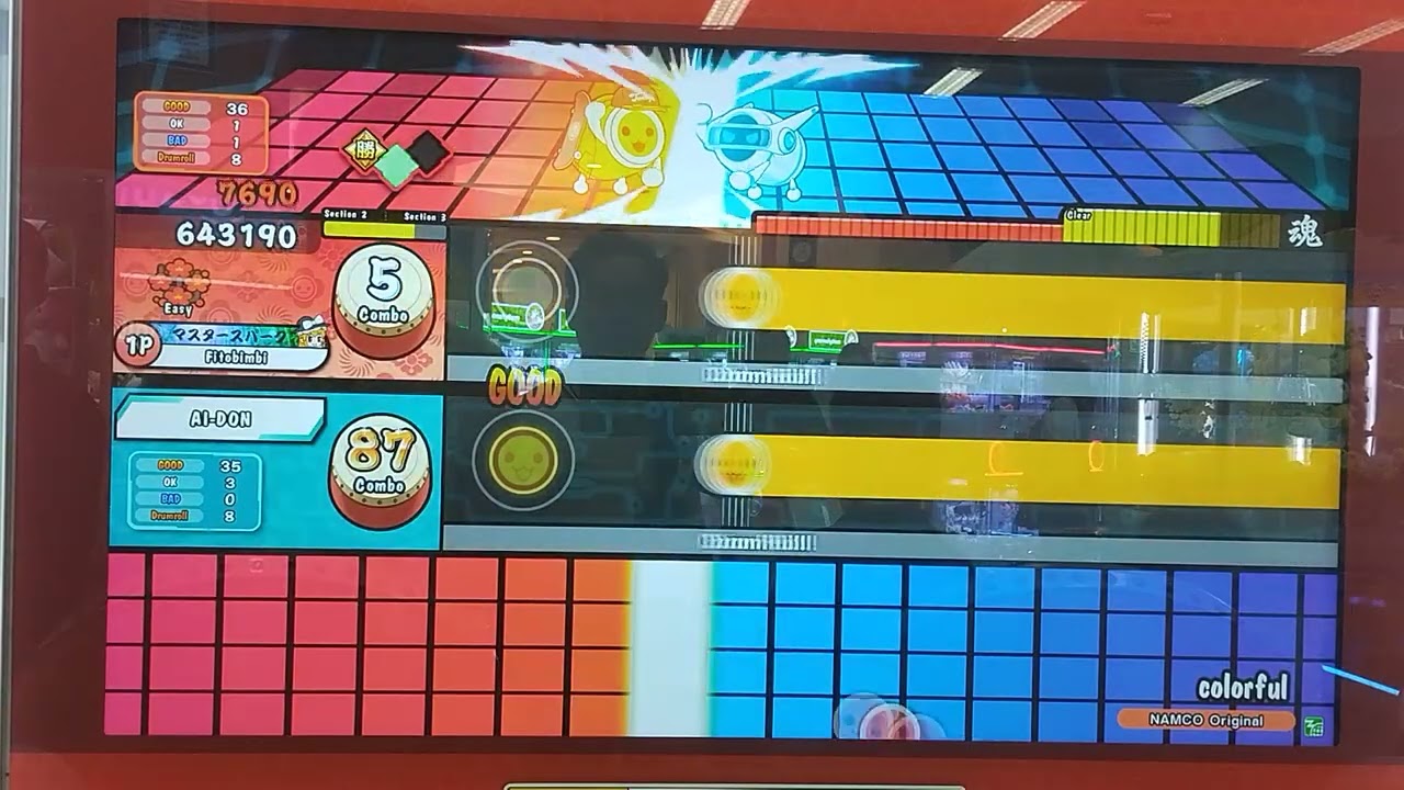 Taiko no Tatsujin(太鼓の達人)-カラフル Easy(AI Battle)