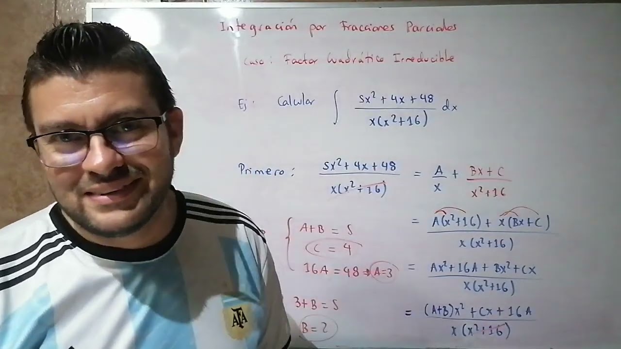Integral por Fracciones Parciales: Caso de Factor Cuadrático Irreducible.