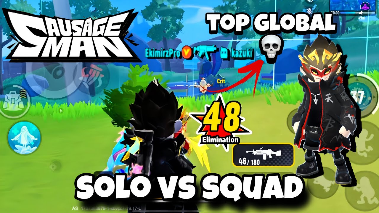 48 KILL !! 😳 SKIN LEGEND WUKONG 🔥 SOLO VS SQUAD SAUSAGE MAN ( EkimirzYtube )