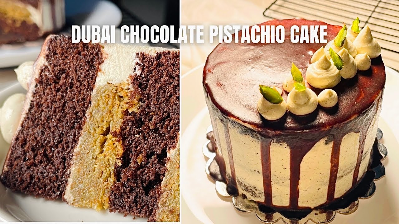 Dubai’s Trending Chocolate Pistachio Kunafa Cake | Easy Recipe at Home 