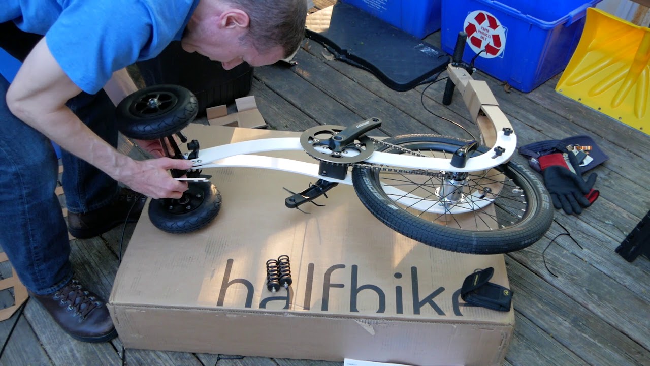 Halfbike unboxing and assembly: time-lapse