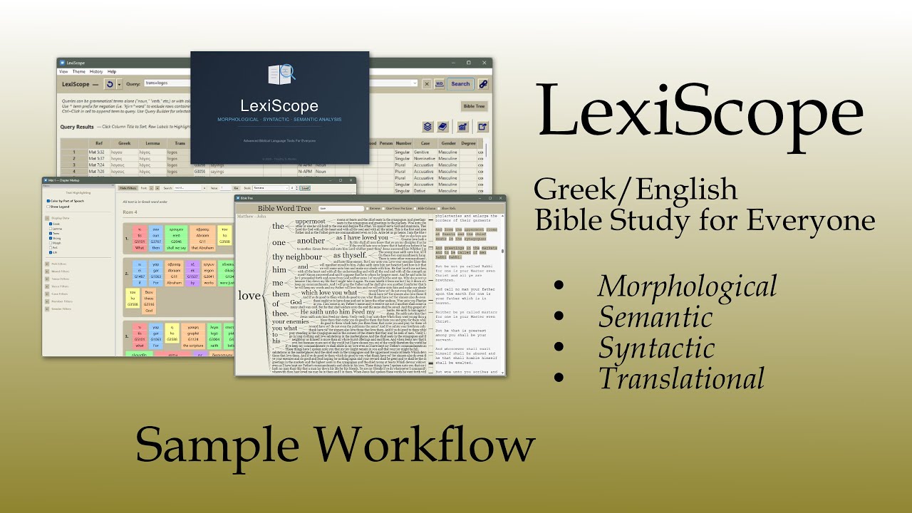 LexiScope - A Greek/English Bible Study Tool - Workflow