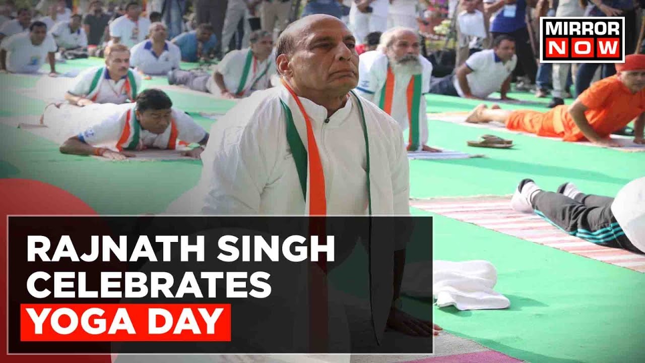 International Yoga Day: Defense Minister Rajnath Singh Celebrates Yoga Day On INS Vikrant