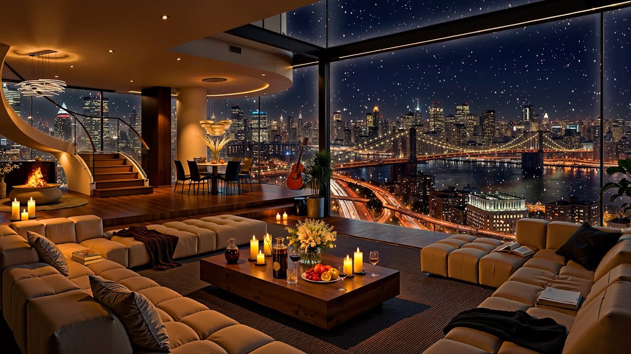 Winter Night Jazz Harmony ❄ Luxury Apartment in New York with Elegant Jazz Saxophone Music to Unwind