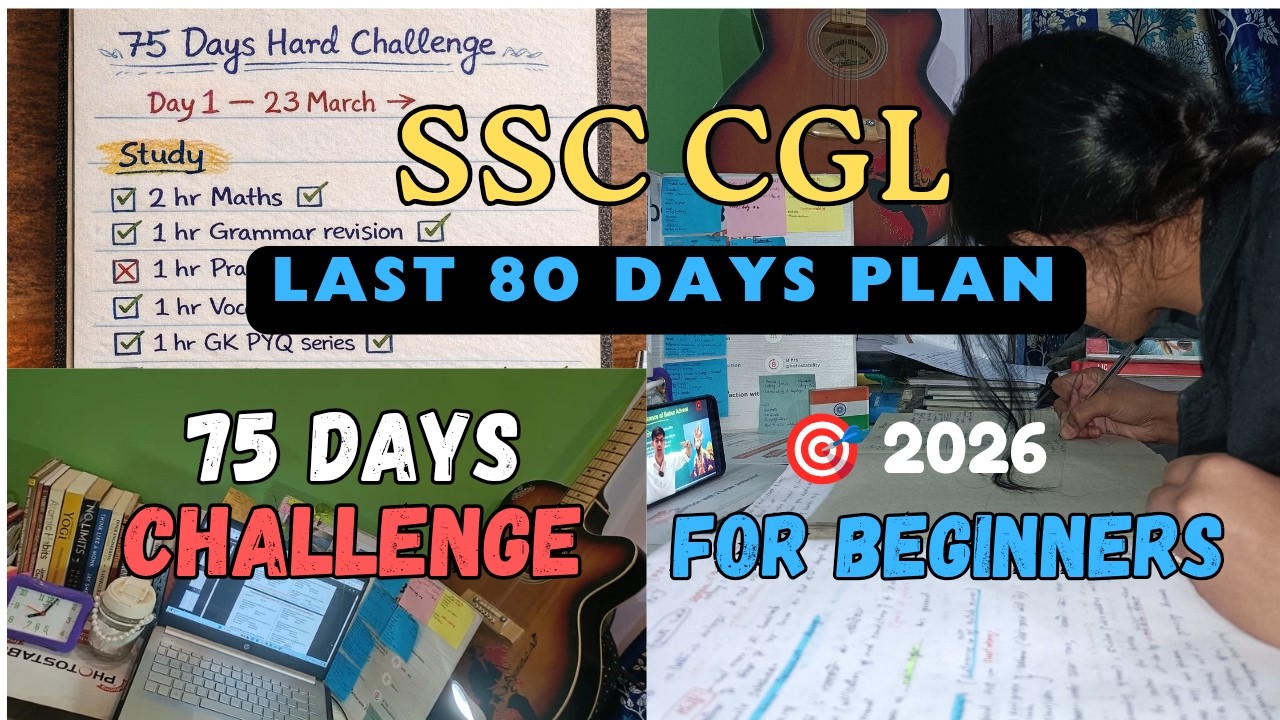 1/75 days Challenge + SSC CGL 2026 beginner plan for 80 Days roadmap #ssccgl2026 #sscghl #ssc