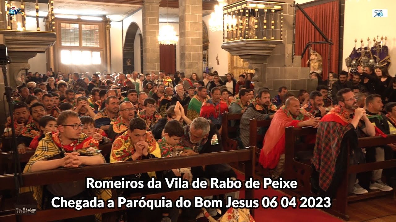 Chegada dos Romeiros da Vila de Rabo de Peixe a Sua Paróquia Bom Jesus 06 04 2023