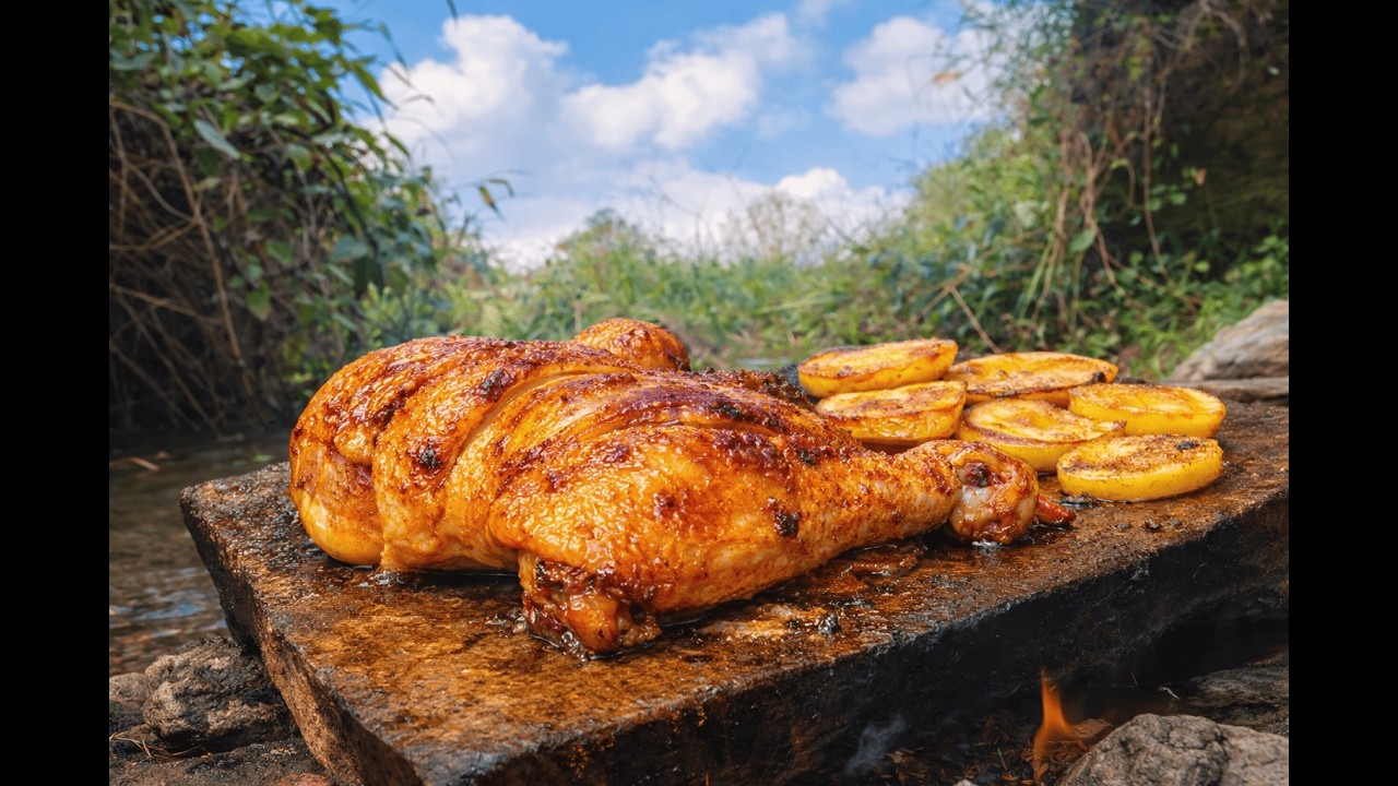 Grilling chicken while listening to the natural so / ASMR