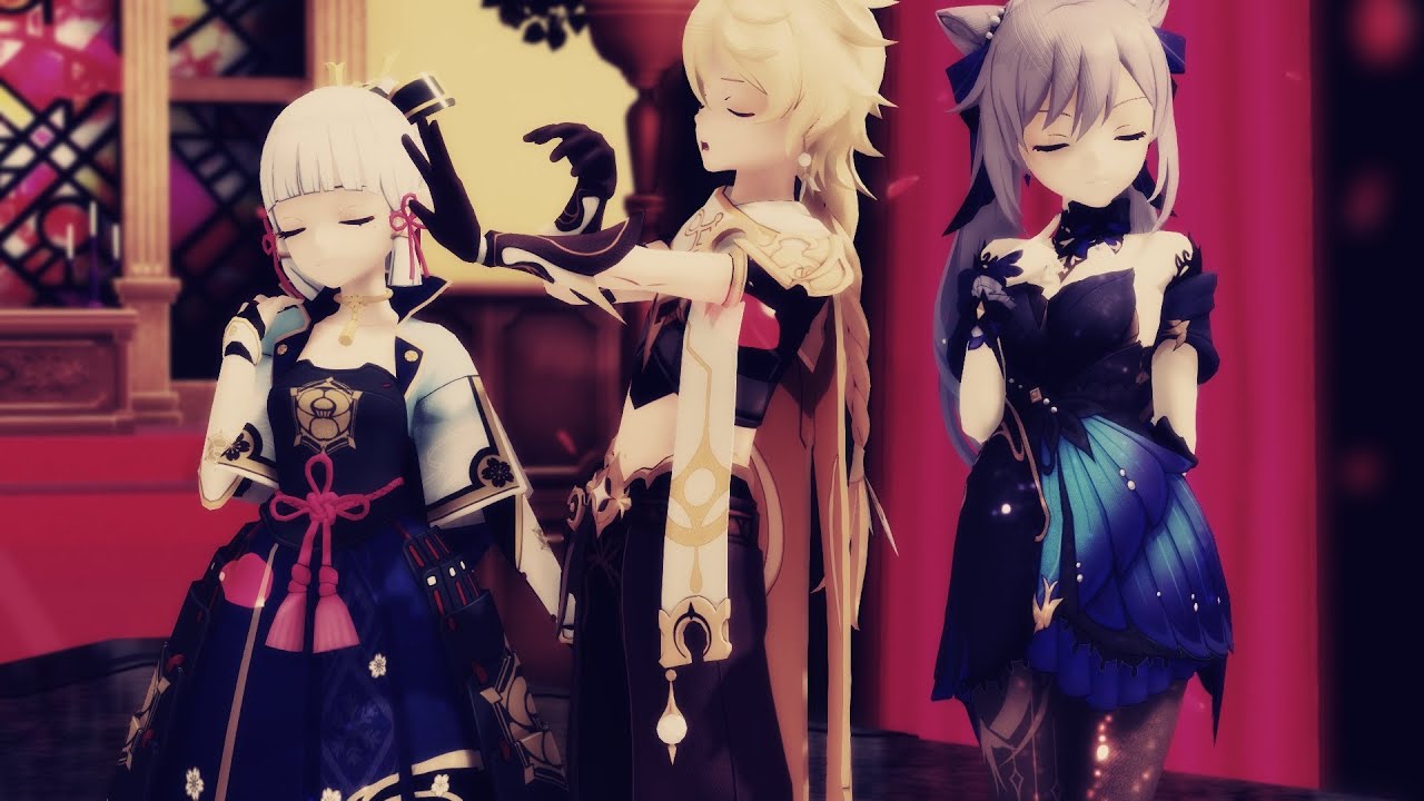 MMD - Genshin Impact - Aether & Ayaka & Keqing - Acute
