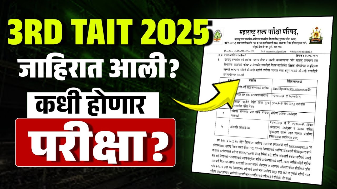 TAIT Notification 2025 | 3rd TAIT Syllabus, Exam Date, Vacancy, Age Details in Marathi | MPSC Wallah