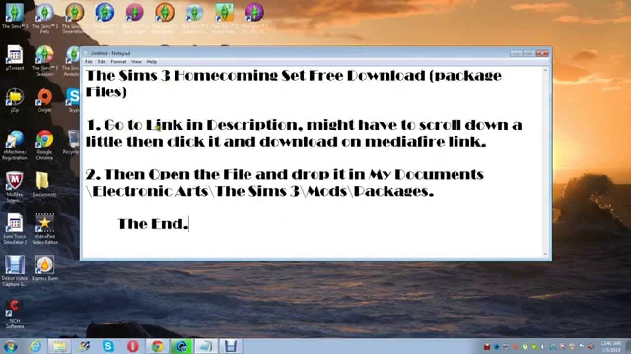 Sims 3 Homecoming Set Free Download