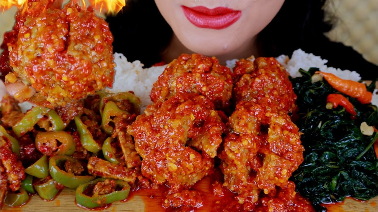 ASMR BAKSO MERCON, OSENG TEMPE CABE GENDOT, TUMIS DAUN PEPAYA | ASMR MUKBANG INDONESIA