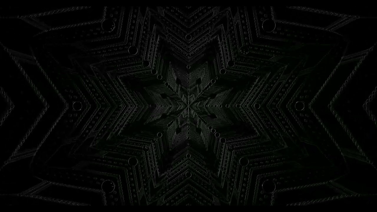 10 hours Black Star Fractal Neon Tunnel 4K UHD 60fps Live Wallpaper Screensaver
