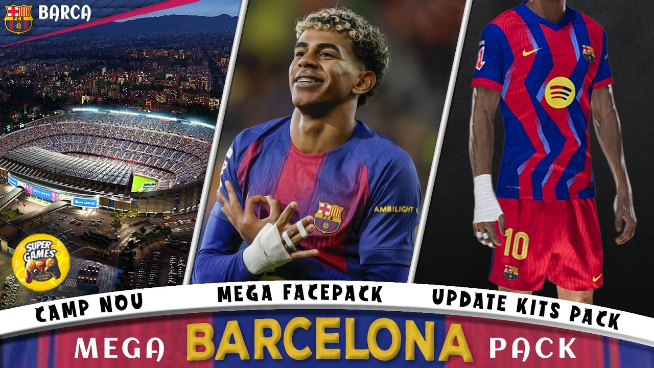 Barcelona MEGA PACK ✅ Camp Nou Stadium | Facepack | Kits | PES 2021 | FL26 | All Patches