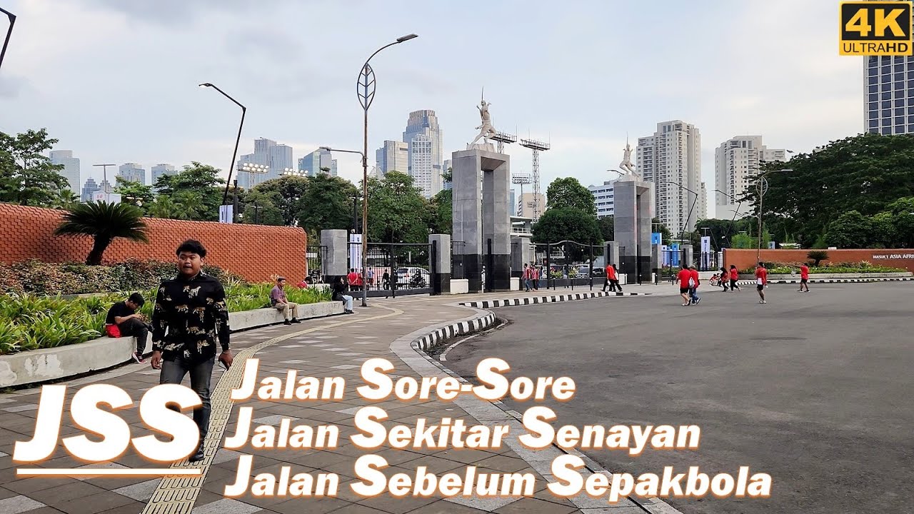 Evening walk around Senayan and Sudirman❗JAKARAT 4K - JJS : Jalan Jalan Sore Sekitar Senayan⁉️