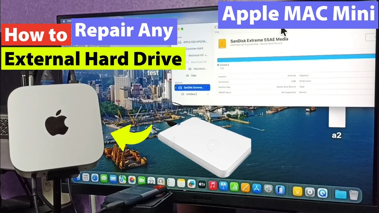 Как отремонтировать любой внешний жесткий диск на Apple Mac Mini M4/M5 под управлением macOS