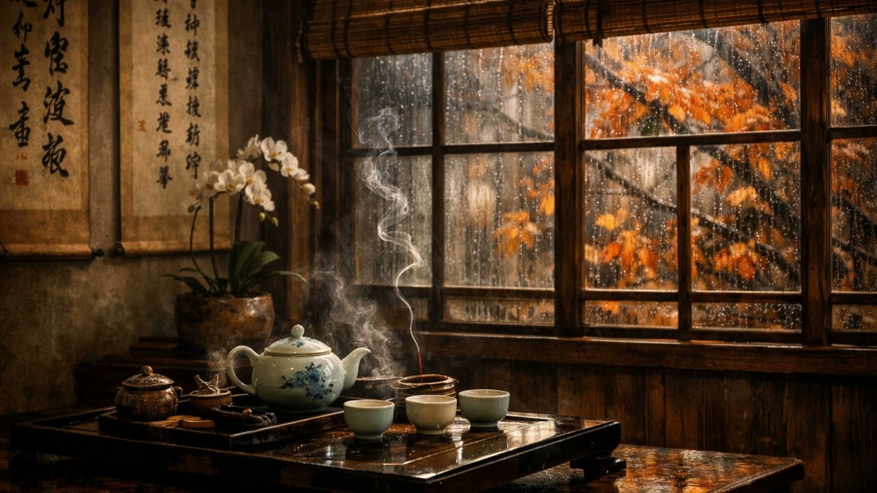 Chinese Lofi Autumn 🍂 — Tea House Beats to Study & Relax
