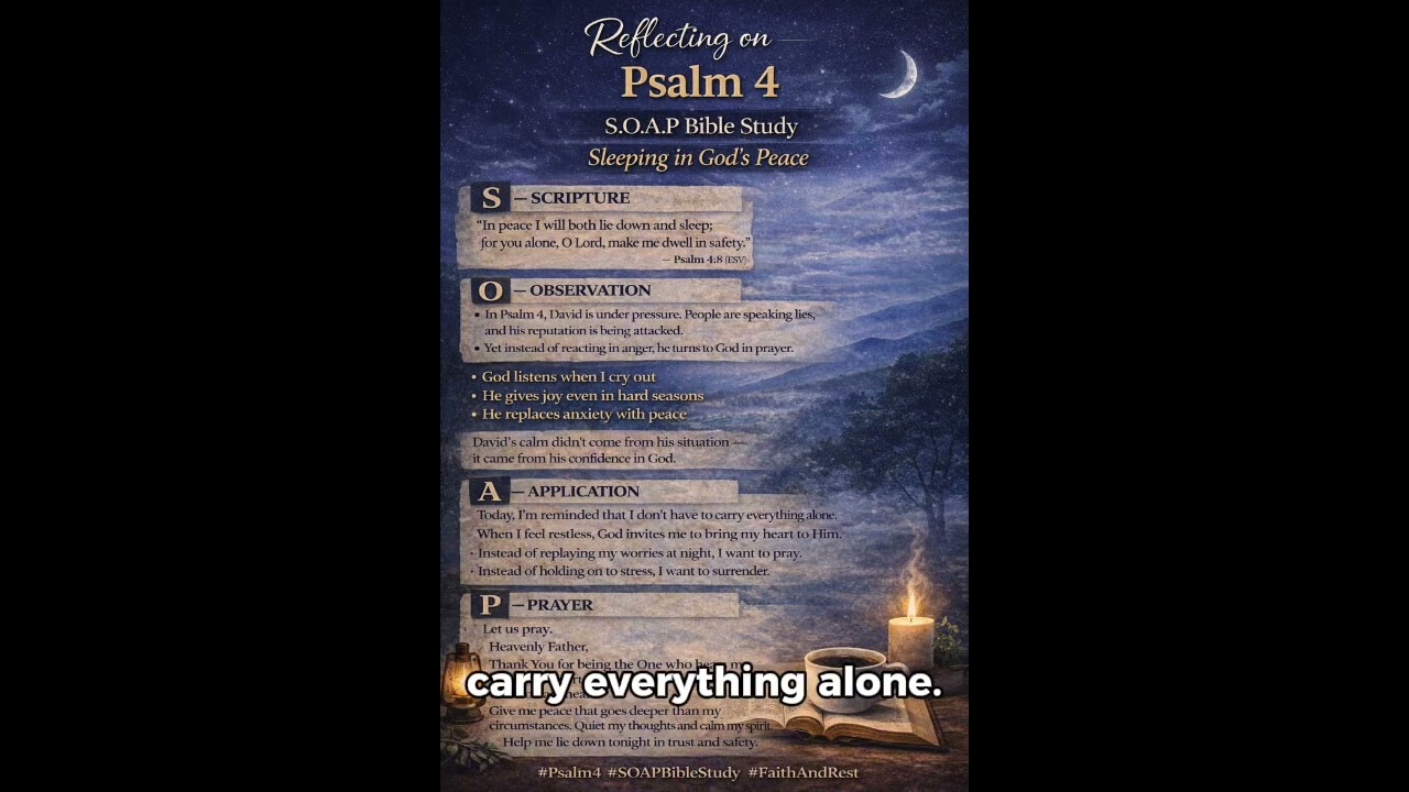 Psalm 4 S.O.A.P Bible Study | Sleeping in God’s Peace | Night Devotional